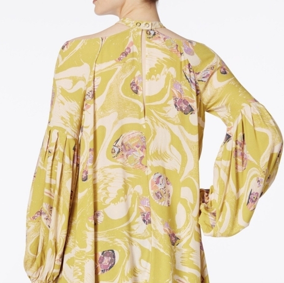 Free people Drift Away Shift boho cold shoulder beach vacation mini dress - Picture 5 of 11